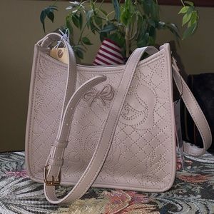 NWT Betsey Johnson large taupe crossbody